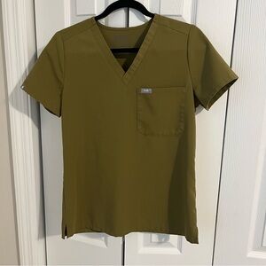 Figs Martini Olive Green Catarina One Pocket Scrub Top Size XS